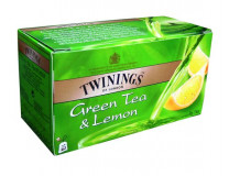 Zelený čaj, 25x1,6 g, TWININGS "Green Tea & Lemon”