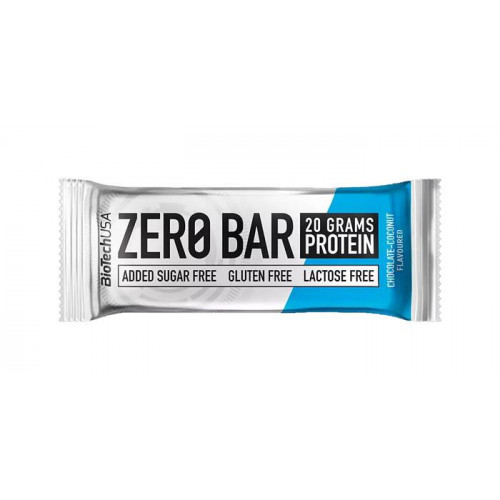 Proteínová tyčinka, bezlepková, 50g, BIOTECH USA &quot;Zero Bar&quot;, čokoláda-kokos