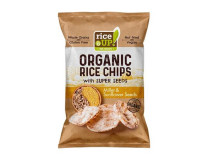 Ryžové chipsy, 25 g, RICE UP "Bio", pšeno a slnečnicové semienka