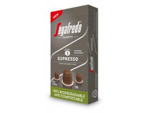 Kávové kapsule, 10 ks, SEGAFREDO Espresso  - do kávovarov Nespresso®, biologicky rozložiteľné