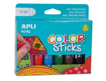 Tempera, tyčinka, APLI Kids "Color Sticks", 6 rôznych farieb