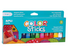 Temperové tyčinky, sada, APLI Kids "Color Sticks", 12 rôznych farieb
