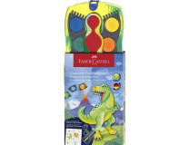Vodové farby, 12 kusové, spojiteľné, FABER-CASTELL, dinosaurus