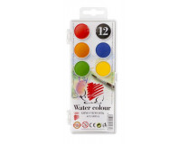 Vodové farby, 12 farieb, priemer kruhov:  22,5 mm, ICO "Ježko"