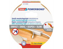 Montážna páska, úzka, 2 x 9 mm x 5 m, TESA, "Powerbond"