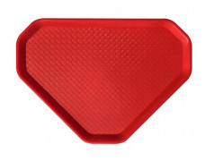 Podnos, samoobslužný, trojuholníkový, plastový, servírovací, červená, 47,5x34 cm