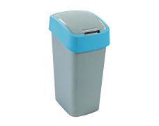 Odpadkový kôš s výklopným vekom, na triedenie odpadu, plastový, 45 l, CURVER, modrá/sivá
