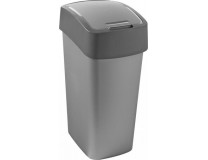 Odpadkový kôš s výklopným vekom, na triedenie odpadu, plastový, 45 l, CURVER, sivá/šedá