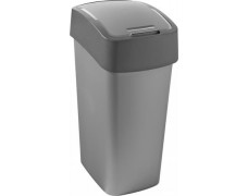 Odpadkový kôš s výklopným vekom, na triedenie odpadu, plastový, 45 l, CURVER, sivá/šedá