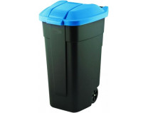 Odpadkový kôš, s kolieskami, plastový, 110 l, CURVER, modrá/čierna