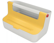 Úložná škatuľa, mobilná, s držiakom, LEITZ "Cosy", teplá žltá