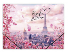Doska s gumičkou, 15 mm, PP, A4, PANTA PLAST "Take me to Paris"