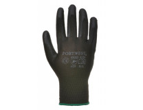 Montážne rukavice, na dlani namočené do polyuretánu, veľkosť: 8, čierne