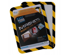 Informačný rám, magnetická zadná strana, A4, DJOIS "Magneto Safety", žltá-čierna
