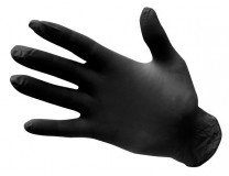 Ochranné rukavice, jednorazové, nitril, veľkosť: XL, nepudrované, čierne