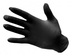 Ochranné rukavice, jednorazové, nitril, veľkosť: XL, nepudrované, čierne