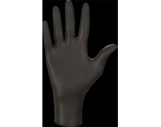 Ochranné rukavice, jednorazové, nitril, XS méret, 100 ks, nepudrované, čierna