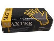 Ochranné rukavice, jednorazové, nitrilové, veľkosť M, 100 ks, nepudrované, čierna