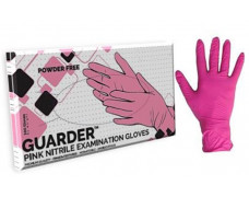 Ochranné rukavice, jednorazové, nitrilové, veľkosť M, 100 ks, nepudrované, ružová