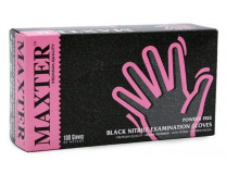 Ochranné rukavice, jednorazové, nitrilové, veľkosť XL, 100 ks, nepudrované, čierna