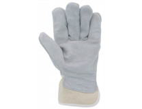 Pracovné rukavice, hovädzia štiepenková useň, veľkosť: 10, sivá/béžová