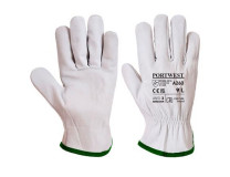 Ochranné rukavice, koža, veľkosť: L "Oves", sivé