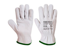 Ochranné rukavice, koža, veľkosť: XL "Oves", sivé