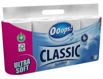 Toaletný papier, 3-vrstvový, malý kotúč, 8 kotúčov, OOOPS "Classic", sensitive