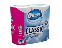 Toaletný papier, 3-vrstvový, malý kotúč, 4 kotúče, OOOPS "Classic", sensitive