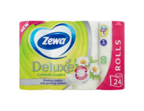 Toaletný papier, 3-vrstvový, 24 roliek, ZEWA "Deluxe", kamilka
