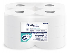 Toaletný papier, 2-vrstvový, maxi, 150 m, 19 cm priemer, LUCART "Aquastream 150", biela
