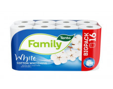 Toaletný papier, 2-vrstvový, malý kotúč, 16 kotúčov, TENTO "Family White", biela