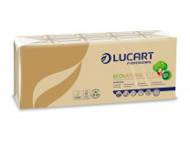 Papierové vreckovky, 4-vrstvové, 10x9 ks, LUCART "EcoNatural", hnedá