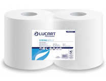 Papierové utierky, kotúčové, vnútorné dávkovanie, 2-vrstvové, LUCART "Strong 675 CF", biela