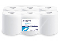 Papierové utierky, kotúčové, vnútorné dávkovanie, 2-vrstvové,  LUCART "Strong 450 CF", biela
