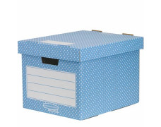 Úložný box, kartónový, 33,3x28,5x39 cm FELLOWES, "Style", modrá-biela