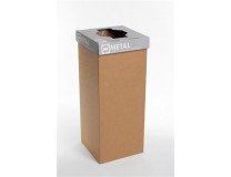 Odpadkový kôš na triedený odpad, recyklovaný, anglický popis, 50 l, RECOBIN "Office", sivá