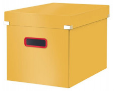 Škatuľa, štvorcová, veľkosť L, LEITZ "Cosy Click&Store", teplá žltá
