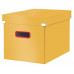 Škatuľa, štvorcová, veľkosť L, LEITZ "Cosy Click&Store", teplá žltá