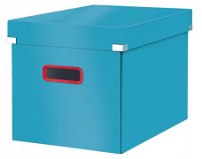 Škatuľa, štvorcová, veľkosť L, LEITZ "Cosy Click&Store", pokojná modrá