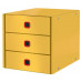Zásuvkový box, laminovaný kartón, 3 zásuvky, LEITZ "Cosy Click&Store", teplá žltá