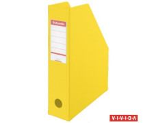 Zakladač, PVC/kartón, 70 mm, skladací, ESSELTE, Vivida žltá