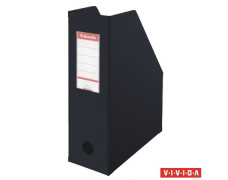 Zakladač, PVC/kartón, 100 mm, skladateľný, ESSELTE, Vivida čierny