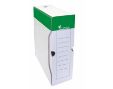 Archívny box, A4, 100 mm, kartón, VICTORIA, zelený-biely