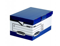Archívny kontajner, kartónový, ergonomický úchyt, otváranie veka nahor, "BANKERS BOX® by FELLOWES®", modrý