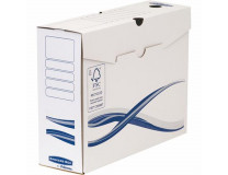 Archivačná krabica, A4+, 100 mm, FELLOWES "Bankers Box Basic", modrá/biela