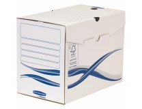 Archivačná krabica, A4, 200 mm, FELLOWES "Bankers Box Basic", modrá/biela