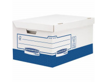 Archivačný kontajner, kartón, ultra silný, veľký, FELLOWES "Bankers Box Basic", modrá-biela
