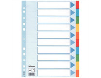 Register, kartónový, A4, 10 dielny, popisovateľná predná strana, ESSELTE "Standard", farebný