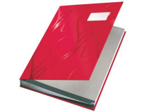 Podpisová kniha, A4, 18 listový, kartón, LEITZ "Design", červená